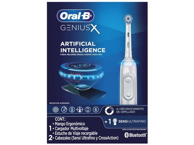 BRAUN Oral−B GENIUS X　D7065266XCWH Escova de Dente Elétrica Recarregável Oral-B Genius X com Estojo